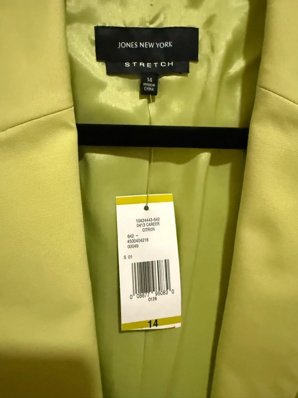 Jones New York Lime Green Single-Button Blazer - Picture 2 of 6